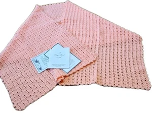 Crochet Shawl Wrap Scarf Handmade 60"x20" Women’s Prayer Shawl Coral - Picture 1 of 6