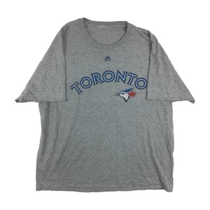 Majestic Grey Short Sleeved Toronto Blue Jays Printed T-Shirt For Mens Size L - Picture 1 of 5