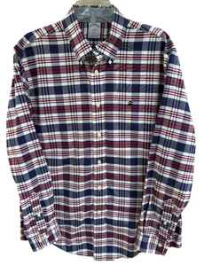 Brooks Brothers Shirt Mens Large Regent Fit Red White Blue Plaid Supima Cotton - Picture 1 of 9