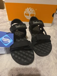 TIMBERLAND PERKINS ROW STRAP SANDAL BLACKOUT SANDALS KIDS BOYS SIZE UK1.5 EU34 - Picture 1 of 14