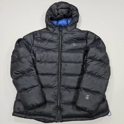 LL Bean Jacket Womens XL Black 850 Down Pertex Quantum Lightweight Puffer Hood - Image 1 of 4