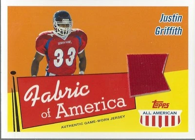 2003 Topps All American Fabric of America #FAJGR Justin Griffith  Jersey FB - Image 1 of 2