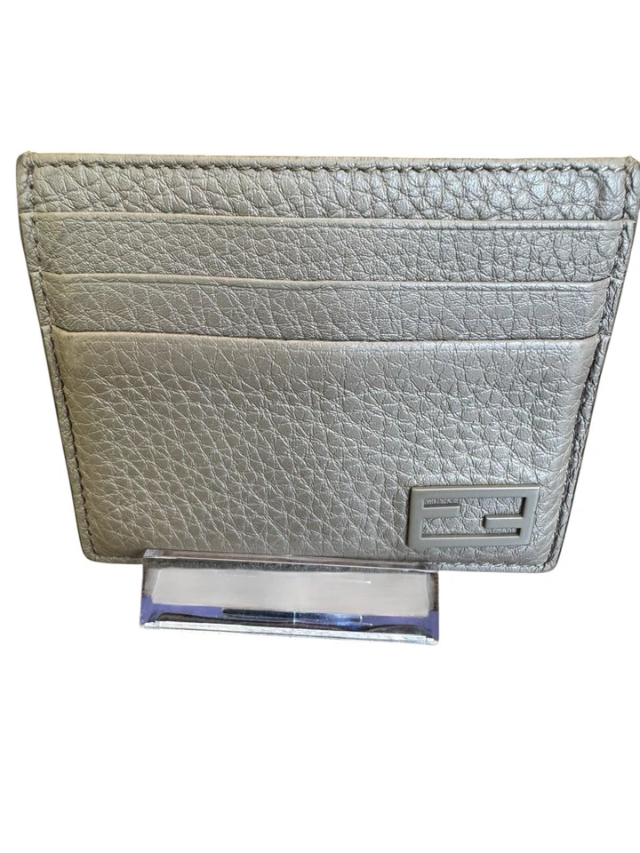 FENDI Baguette 灰色和黄色粒面皮革卡片盒钱包式盒和防尘袋 — 第 1/4 张图片