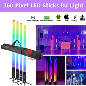 4PC IP65 Wireless Battery Pixel Guide Tube 360Pixel Tube Outdoor DJ Stage Light - Picture 1 of 11