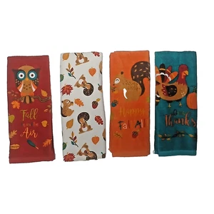 BE THANKFUL Fall Holiday Seasonal Kitchen Towels  Lot of 4 Size: 26'x  15" - Picture 1 of 6