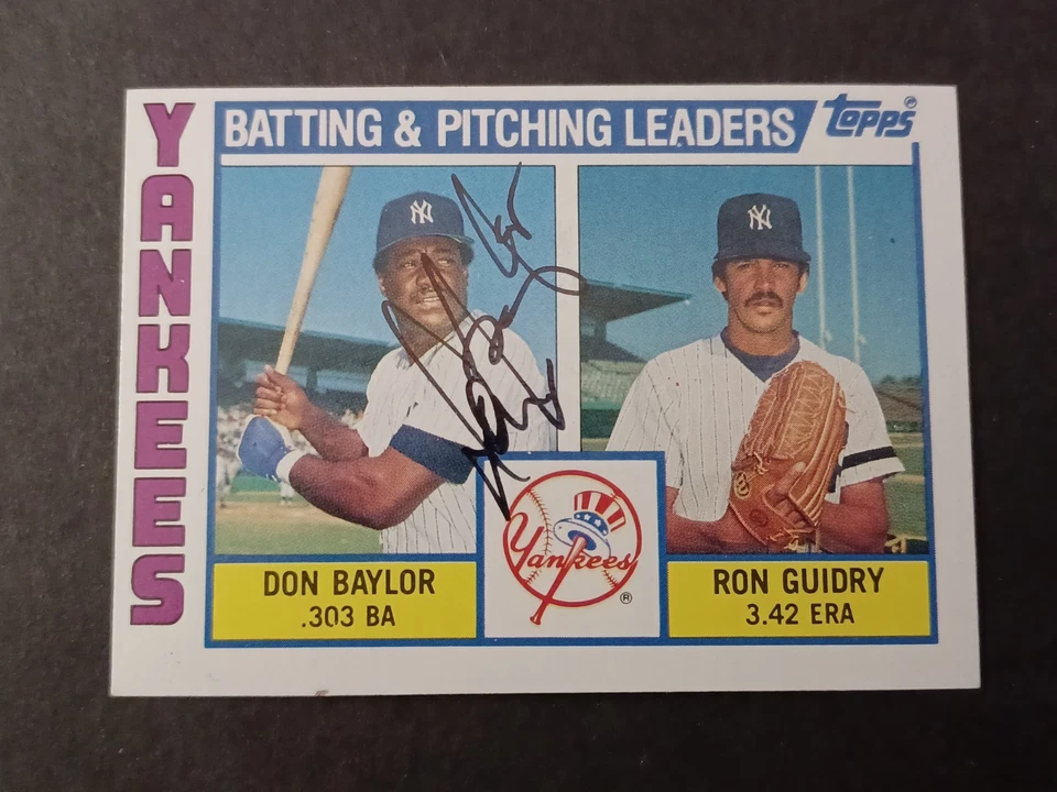 Don Baylor Signed 1984 Topps Yankees Batting Pitching Leaders - Autographed - Image 1 of 1