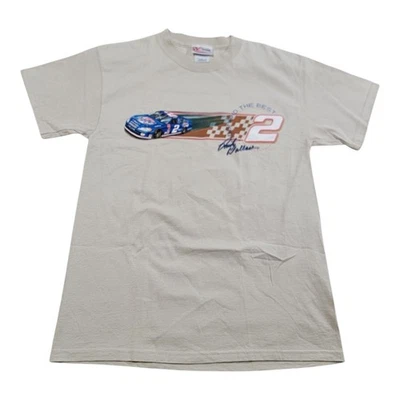 Vintage Rusty Wallace Nascar Racing T Shirt Adult Size Medium Beige Excellence  - Image 1 of 4
