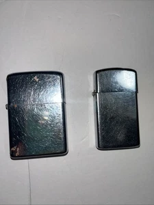 2 Vintage Zippo Lighters Chrome Stainless Lighter Not Tested As Is - Picture 1 of 14