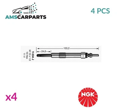 ENGINE GLOW PLUGS 3413 NGK 4PCS NEW OE REPLACEMENT - Image 1 of 4