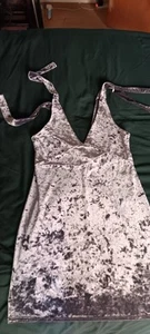 H&M Divided Silver Tie Strap Velvet Summer Dress Size 10 (BNWT) - Picture 1 of 4