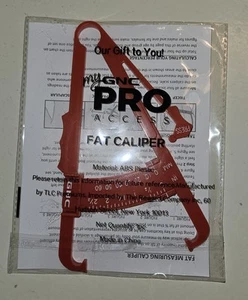 New My GNC ACCESS Body Fat Caliper Gauge Red w/ calculation chart weight loss - Picture 1 of 2