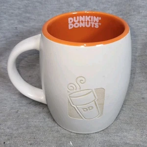 Dunkin' Donuts Kaffeetasse Becher 14 Oz weiß orange mit weißem Schriftzug 2012 - Bild 1 von 6