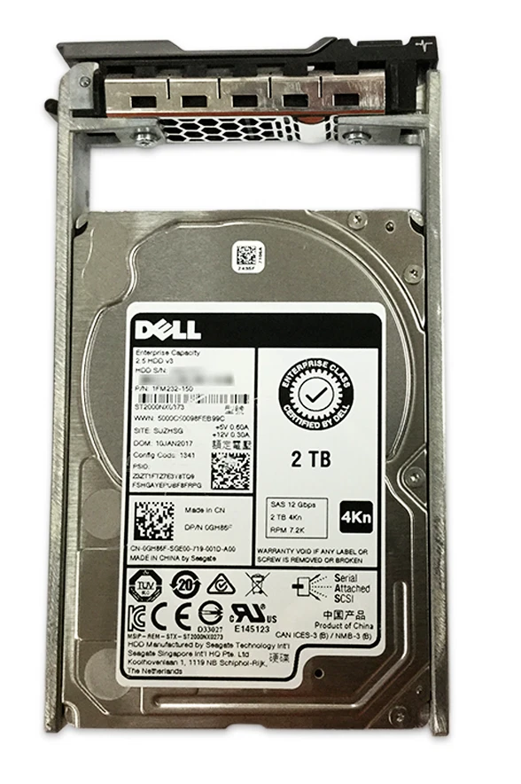 Hard Drive Dell 2TB 7.2K SAS 12G 2.5" 4KN 128MB GH86F - Bild 1 von 1