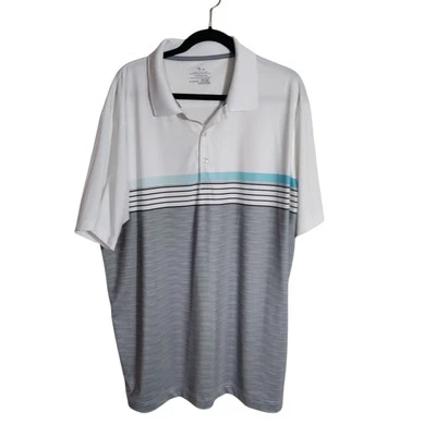 Camisa Polo Page & Tuttle Para Hombres Extra Grande Blanca Rayas Genial Columpio Golf XL Foto 1 de 4
