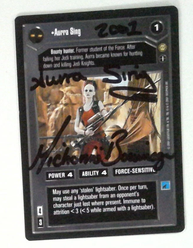 1x  Aurra Sing: V1129: Signed/Autographed: Michonne Bourriague: Black Pictured A - Image 1 of 1