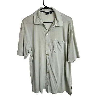 Boss Hugo Boss Shirt Men M Light Green Button Down Shirt Silk Shirt Men Golf  - Image 1 of 4