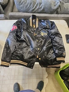 Golden State Warriors Jacket Mens XXl Black Starter 75th Anniversary Rakuten - Picture 1 of 9