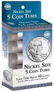 10 tubos transparentes tamaño níquel calidad Harris 2 paquetes de 5 cada uno tiene capacidad para 40 monedas OFERTA - Imagen 1 de 3