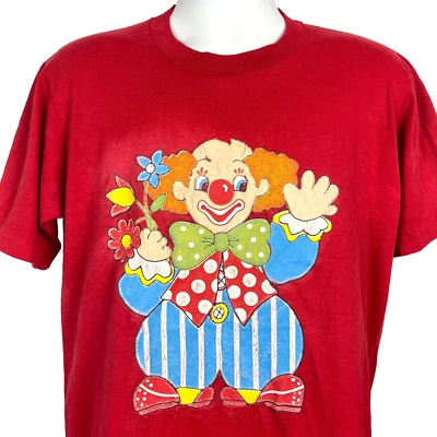 Payaso Lindo Feliz Hombre Camiseta De Colección Roja Talla Grande 42x29 Espeluznante Jerzees EE. UU. Foto 1 de 4