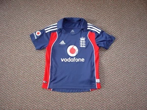 Adidas Retro England 1 day International Cricket Shirt/top/child 28-30 chest - Picture 1 of 1