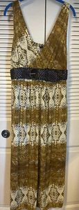Mlle Gabrielle Sleeveless Cross Front Braided Belt Maxi Dress, Size 1X - Picture 1 of 7