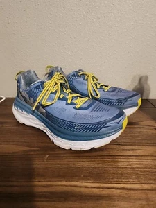 Hoka One One Bondi 5 Mens Size 10 Running Shoes Blue Lime Yellow 1014757NMDN - Picture 1 of 12