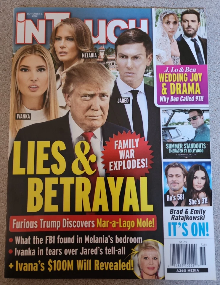 In Touch Magazine September 5, 2022 Donald Trump Lies & Betrayal - Image 1 of 1