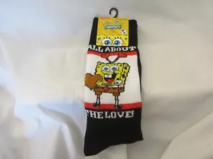 Sponge Bob Schwammkopf All About The Love Crew-Socken für Herren NEU Größe 6,5-12 - Bild 1 von 4