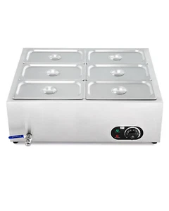 WILPREP Electric Food Warmer Set 1500W 37L Buffet Server Bain Marie 6x1/3 Pans - Picture 1 of 10