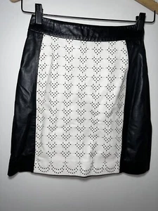 ALANNAH HILL Sugar Town Genuine Leather Skirt Sz 6 #28226 - Picture 1 of 5