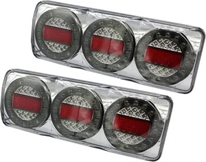 US 2Pcs 90 LED Tail Lights 3 LED Combination Stop Indicator Reverse Fits Truck - Picture 1 of 9