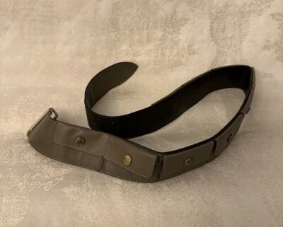 Cinturón de cuero INTERMEZZO de diseñador vintage para damas - estilo artillería con bolsillos Foto 1 de 4