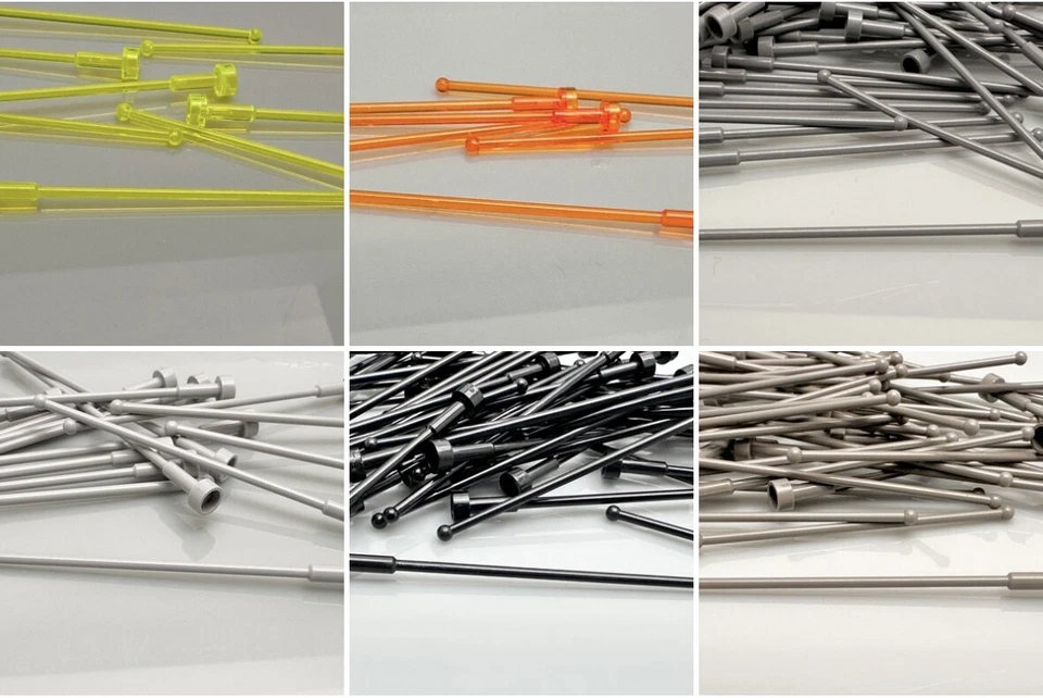 LEGO Antenna 1 x 8 2569, Neon Green, Neon Orange, Transparent, Grey, Black - Image 1 of 1