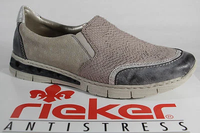 Rieker Slipper Sneakers Half Shoes Leather/Synthetic Leather Grey NEW!! - Image 1 of 4