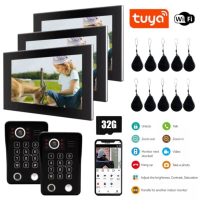 Tuya WIFi Video Doorbell Door Phone Security Intercom Sytem 1080P 7" LCD Monitor - Image 1 of 4