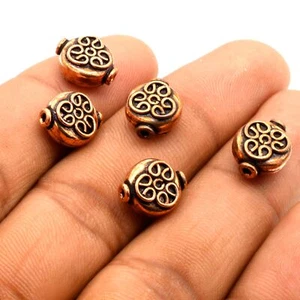 5 PCS 12X10X5MM BALI BEAD ANTIQUE COPPER JEWELRY MAKING BEAD 178 - Picture 1 of 4