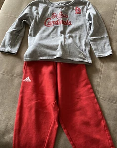 Adidas Boys St. Louis Cardinals Long Sleeve gray t-shirt & Sweatpants 24 months - Picture 1 of 11
