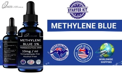 AUSLABS PREMIUM Methylene Blue | USP Grade 1% Solution | 50ml | STARTER KIT - LETS GO