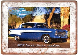 Letrero de metal vintage 1957 Nash Automobile Ad retro look reproducción A3902 - Imagen 1 de 2