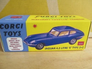 REPRO CORGI "E" TYPE JAGUAR 335 BOX ONLY - FREE POST - Picture 1 of 1