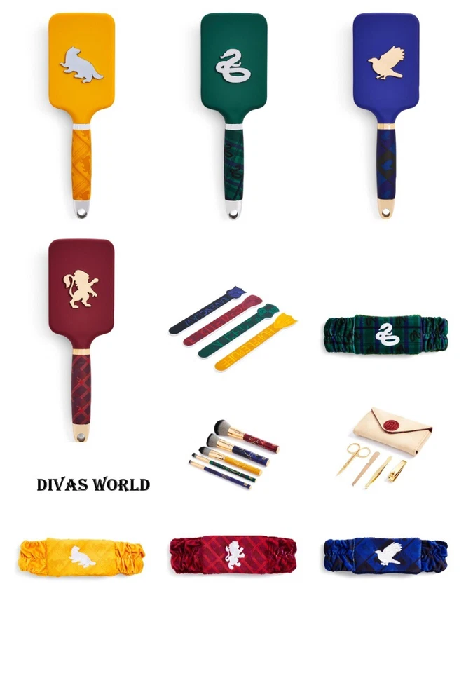 Harry Potter All House Paddle Hair Brush Head Band Nail File Makeup Set PRIMARK - Image 1 of 2