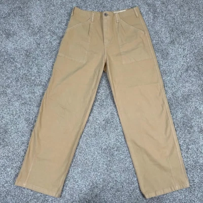 Wish List Pants Tan Khaki Women L 30x28 High Waist Chino Straight Wide Leg Cargo - Image 1 of 4