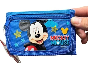 DISNEY MICKEY MOUSE Children boy's Tri Fold Wallet - Blue - Picture 1 of 5