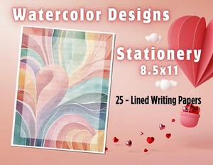NEW - Lined Stationery Paper (25 Sheets)  8.5 x 11 Premium Paper #48 - Picture 1 of 2