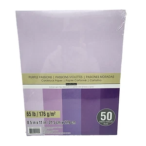 Recollections Cardstock Paper Purple Passions 8.5" x 11" 50 Sheets 65 lb - Picture 1 of 4