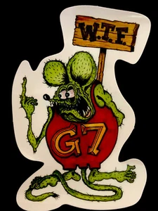RATTE FINK AUFKLEBER "W.T.F. G7 FINK "2 1/4 X 3 1/4" UV GLÄNZEND WAS FÜR EIN TOLLES GESCHENK! - Bild 1 von 2