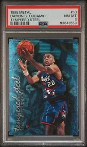 1995 Fleer Metal Damon Stoudamire Tempered Steel #10 PSA 8 - Picture 1 of 2