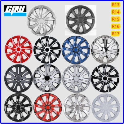 Juego de 4 cubiertas de rueda de 13-17" tapacubos completos a presión para neumático R13 R14 R15 R16 R17 Foto 1 de 4