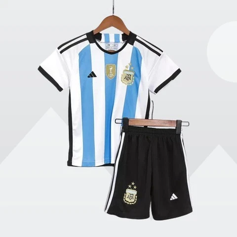Lionel Messi #10 Argentina World Cup Champions uniform for kids Jersey + Short ⭐ Cover