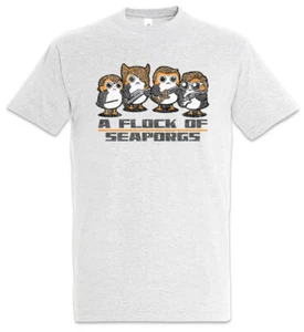 A Flock Of Seaporgs T-Shirt Star Porg Porgs Fun Wars Band Music Teacher Drummer - Picture 1 of 1